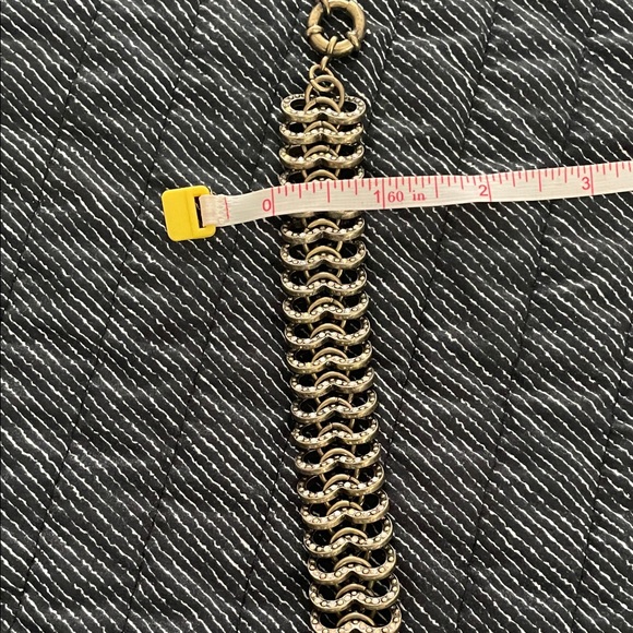 Vintage Bronze Tone Bracelet with Iridescent Stones - Picture 7 of 9